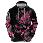 Personalised Aboriginal Ribbons Zip Hoodie Think Pink Butterfly Art Wall Clock Breast Cancer