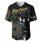 Personalised Panthers Aboriginal Dot Baseball Jersey Go the Mighty Panthers