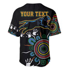 Personalised Panthers Aboriginal Dot Baseball Jersey Go the Mighty Panthers