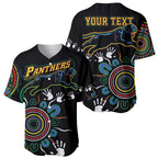 Personalised Panthers Aboriginal Dot Baseball Jersey Go the Mighty Panthers