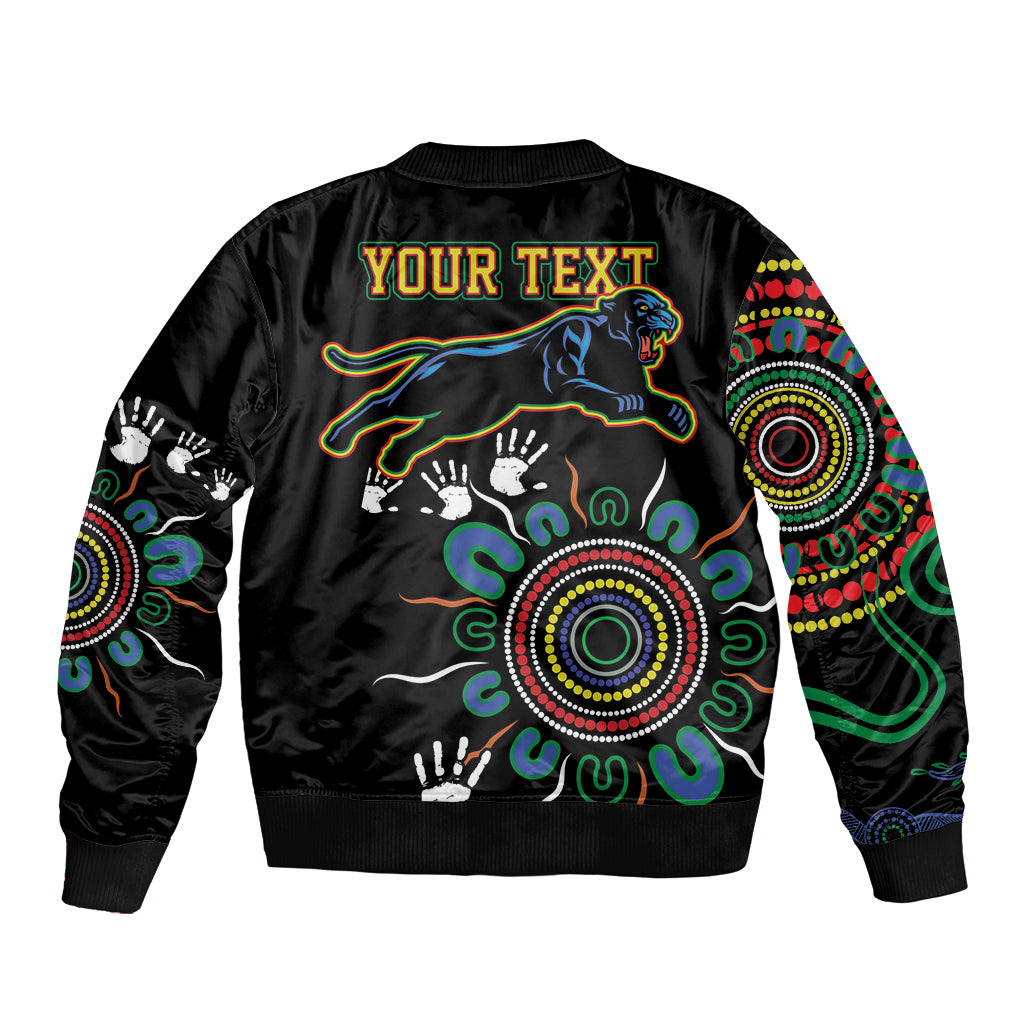 Personalised Panthers Aboriginal Dot Bomber Jacket Go the Mighty Panthers
