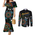 Personalised Panthers Aboriginal Dot Couples Matching Mermaid Dress and Long Sleeve Button Shirt Go the Mighty Panthers