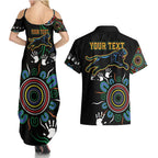 Personalised Panthers Aboriginal Dot Couples Matching Summer Maxi Dress and Hawaiian Shirt Go the Mighty Panthers