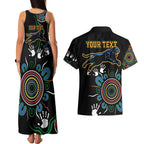 Personalised Panthers Aboriginal Dot Couples Matching Tank Maxi Dress and Hawaiian Shirt Go the Mighty Panthers