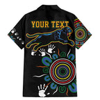 Personalised Panthers Aboriginal Dot Family Matching Mermaid Dress and Hawaiian Shirt Go the Mighty Panthers
