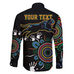 Personalised Panthers Aboriginal Dot Family Matching Puletasi and Hawaiian Shirt Go the Mighty Panthers