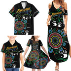Personalised Panthers Aboriginal Dot Family Matching Summer Maxi Dress and Hawaiian Shirt Go the Mighty Panthers