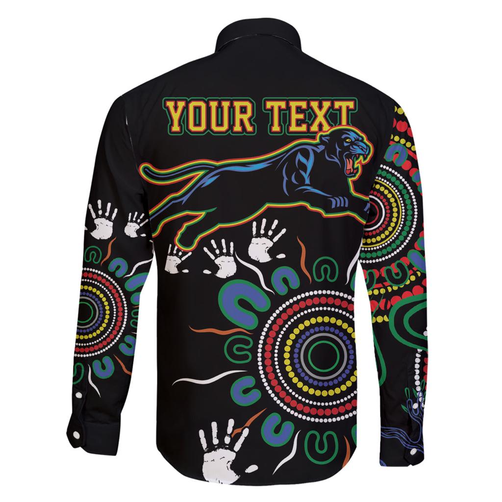 Personalised Panthers Aboriginal Dot Family Matching Summer Maxi Dress and Hawaiian Shirt Go the Mighty Panthers