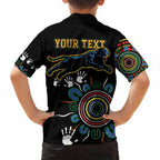 Personalised Panthers Aboriginal Dot Family Matching Tank Maxi Dress and Hawaiian Shirt Go the Mighty Panthers