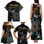 Personalised Panthers Aboriginal Dot Family Matching Tank Maxi Dress and Hawaiian Shirt Go the Mighty Panthers