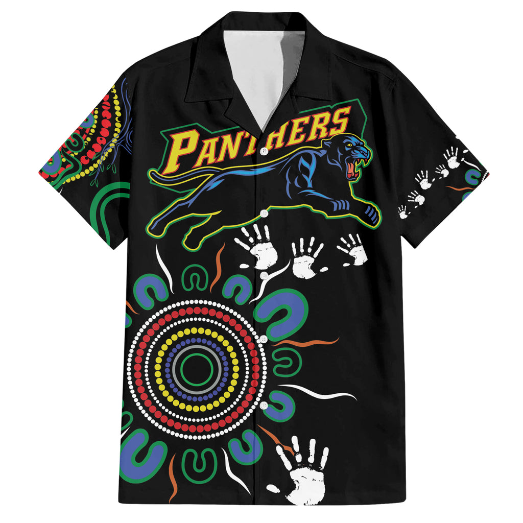 Personalised Panthers Aboriginal Dot Hawaiian Shirt Go the Mighty Panthers