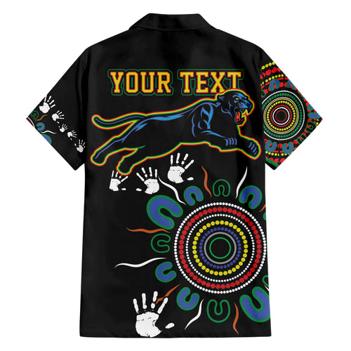 Personalised Panthers Aboriginal Dot Hawaiian Shirt Go the Mighty Panthers