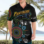 Personalised Panthers Aboriginal Dot Hawaiian Shirt Go the Mighty Panthers