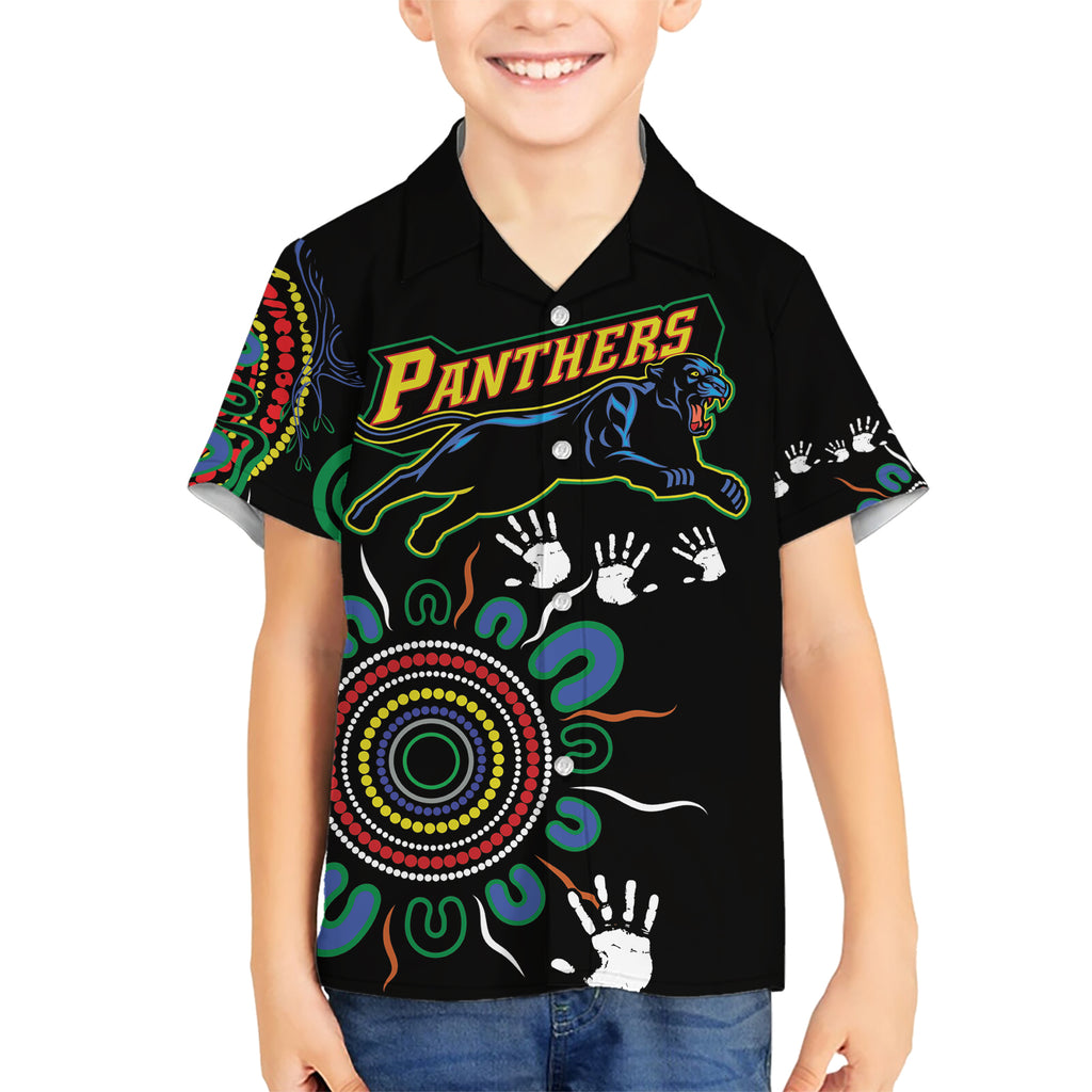 Personalised Panthers Aboriginal Dot Hawaiian Shirt Go the Mighty Panthers