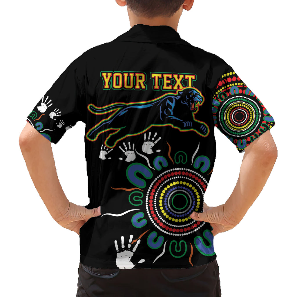 Personalised Panthers Aboriginal Dot Hawaiian Shirt Go the Mighty Panthers