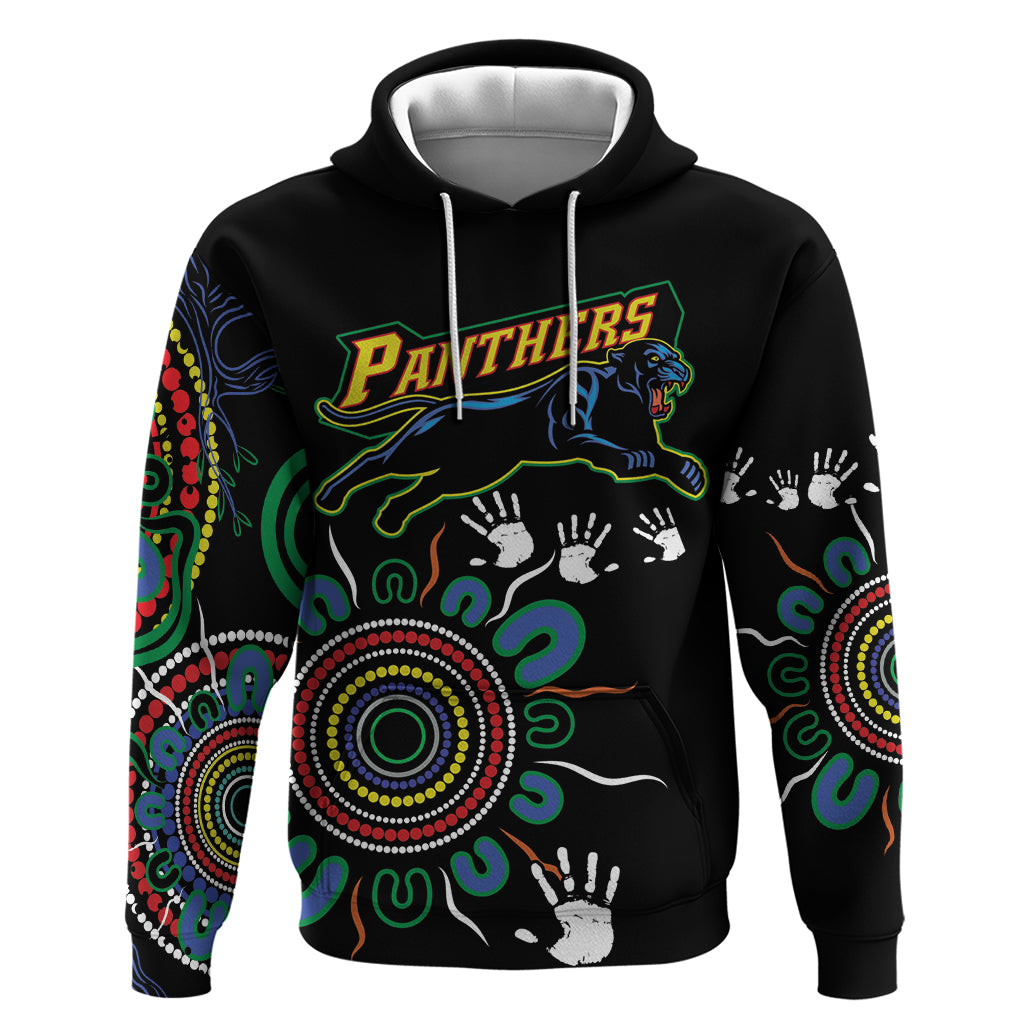 Personalised Panthers Aboriginal Dot Hoodie Go the Mighty Panthers