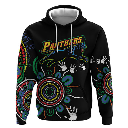 Personalised Panthers Aboriginal Dot Hoodie Go the Mighty Panthers
