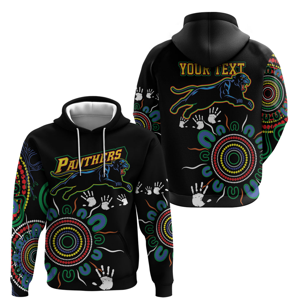 Personalised Panthers Aboriginal Dot Hoodie Go the Mighty Panthers