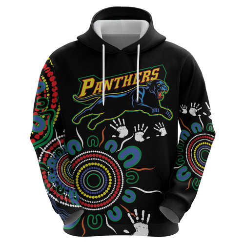 Personalised Panthers Aboriginal Dot Hoodie Go the Mighty Panthers