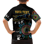 Personalised Panthers Aboriginal Dot Kid Hawaiian Shirt Go the Mighty Panthers