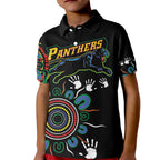 Personalised Panthers Aboriginal Dot Kid Polo Shirt Go the Mighty Panthers