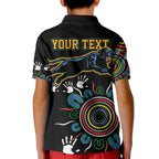 Personalised Panthers Aboriginal Dot Kid Polo Shirt Go the Mighty Panthers