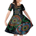 Personalised Panthers Aboriginal Dot Kid Short Sleeve Dress Go the Mighty Panthers