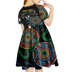 Personalised Panthers Aboriginal Dot Kid Short Sleeve Dress Go the Mighty Panthers