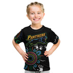 Personalised Panthers Aboriginal Dot Kid T Shirt Go the Mighty Panthers