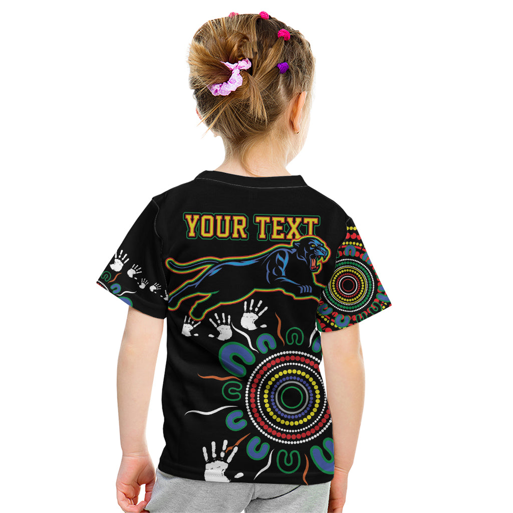Personalised Panthers Aboriginal Dot Kid T Shirt Go the Mighty Panthers