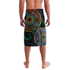 Personalised Panthers Aboriginal Dot Lavalava Go the Mighty Panthers