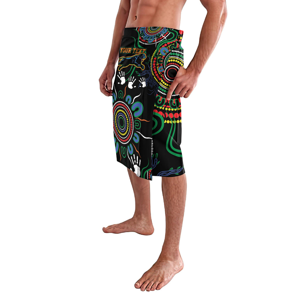 Personalised Panthers Aboriginal Dot Lavalava Go the Mighty Panthers