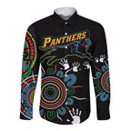 Personalised Panthers Aboriginal Dot Long Sleeve Button Shirt Go the Mighty Panthers