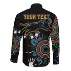 Personalised Panthers Aboriginal Dot Long Sleeve Button Shirt Go the Mighty Panthers
