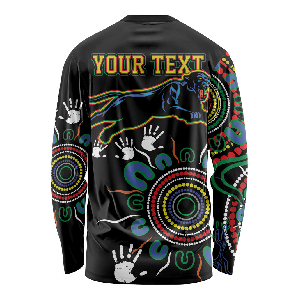 Personalised Panthers Aboriginal Dot Long Sleeve Shirt Go the Mighty Panthers
