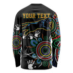 Personalised Panthers Aboriginal Dot Long Sleeve Shirt Go the Mighty Panthers
