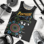 Personalised Panthers Aboriginal Dot Men Tank Top Go the Mighty Panthers