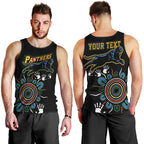 Personalised Panthers Aboriginal Dot Men Tank Top Go the Mighty Panthers