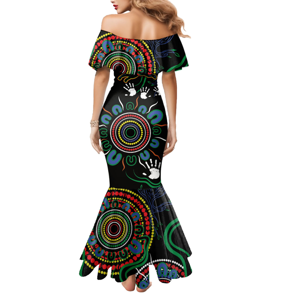 Personalised Panthers Aboriginal Dot Mermaid Dress Go the Mighty Panthers