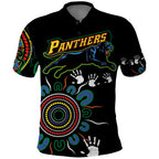 Personalised Panthers Aboriginal Dot Polo Shirt Go the Mighty Panthers
