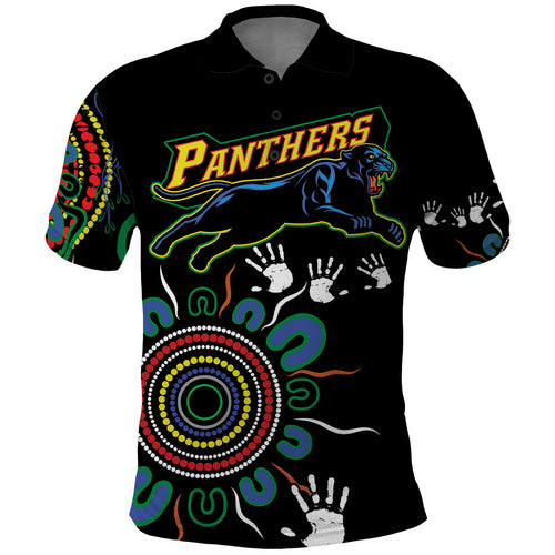 Personalised Panthers Aboriginal Dot Polo Shirt Go the Mighty Panthers