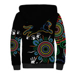 Personalised Panthers Aboriginal Dot Sherpa Hoodie Go the Mighty Panthers