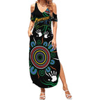 Personalised Panthers Aboriginal Dot Summer Maxi Dress Go the Mighty Panthers