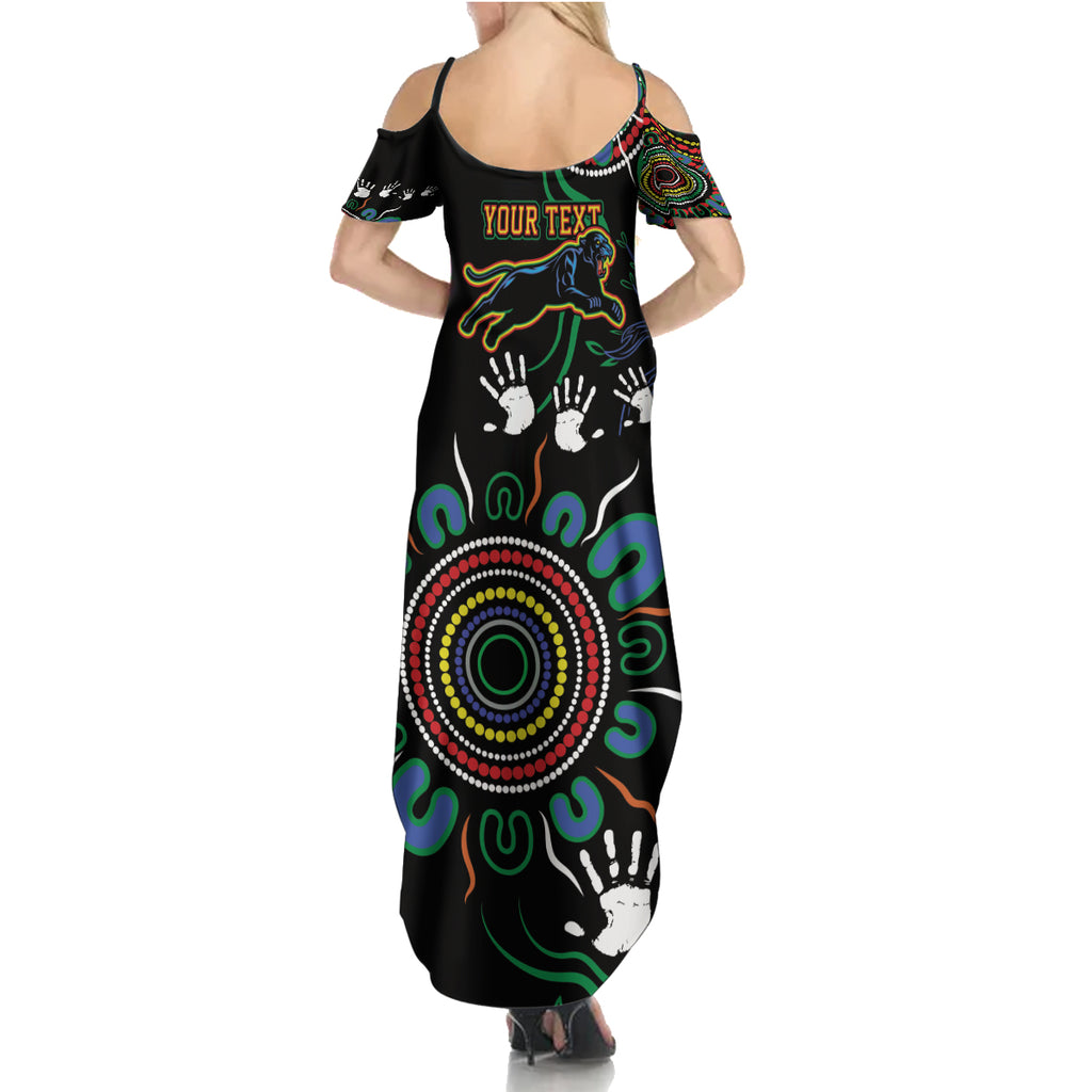 Personalised Panthers Aboriginal Dot Summer Maxi Dress Go the Mighty Panthers