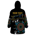 Personalised Panthers Aboriginal Dot Wearable Blanket Hoodie Go the Mighty Panthers