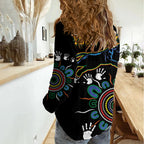 Personalised Panthers Aboriginal Dot Women Casual Shirt Go the Mighty Panthers