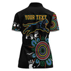 Personalised Panthers Aboriginal Dot Women Polo Shirt Go the Mighty Panthers