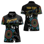 Personalised Panthers Aboriginal Dot Women Polo Shirt Go the Mighty Panthers