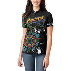 Personalised Panthers Aboriginal Dot Women Polo Shirt Go the Mighty Panthers