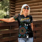 Personalised Panthers Aboriginal Dot Women Polo Shirt Go the Mighty Panthers